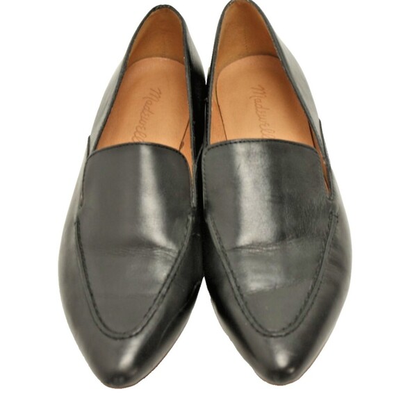 Madewell Frances Loafers Shoes Womens sz 7.5 Black Leather Pointed Toe - Picture 2 of 9
